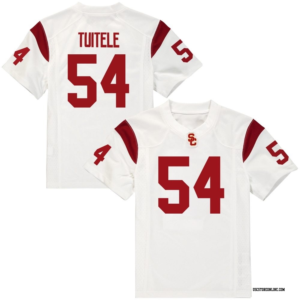 AJ Tuitele Replica White Men's USC Trojans Football Jersey