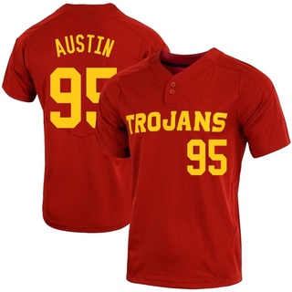 Channing Austin Replica Men's USC Trojans Cardinal Vapor Two-Button Baseball Jersey