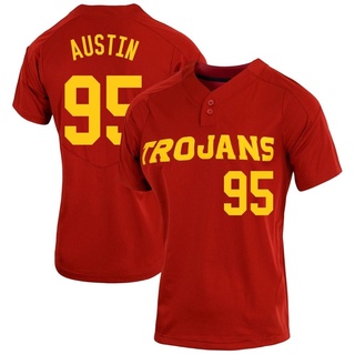 Channing Austin Replica Women's USC Trojans Cardinal Vapor Two-Button Baseball Jersey