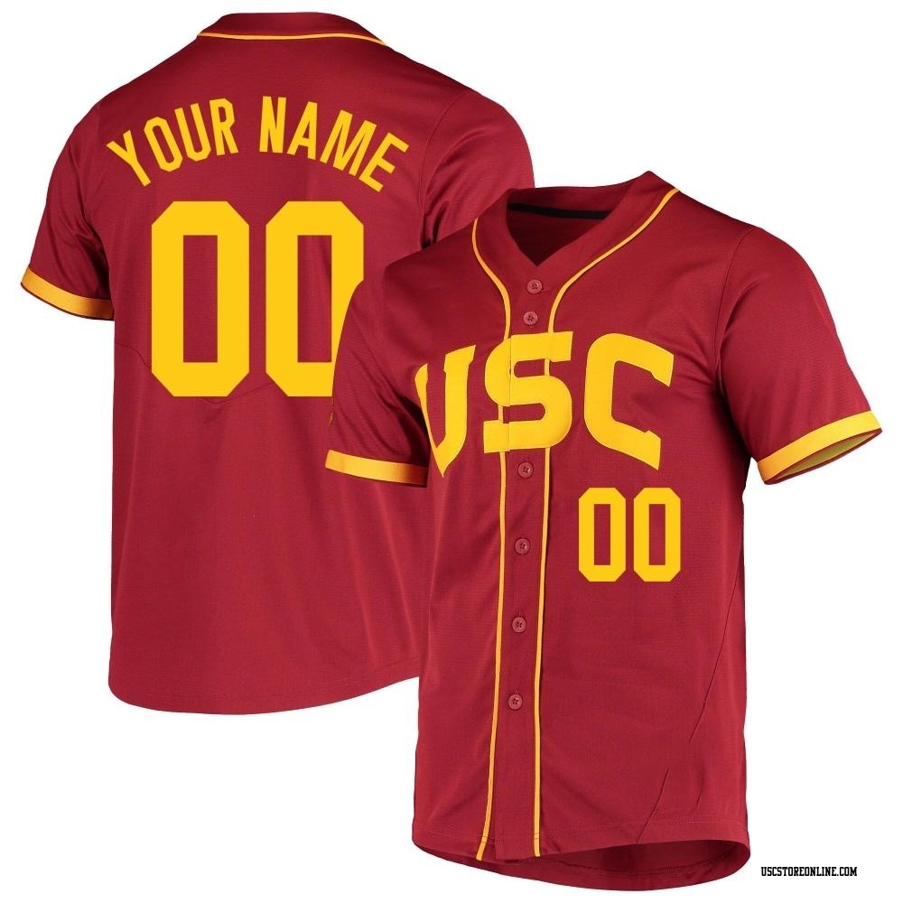 Custom Replica Men's USC Trojans Cardinal Vapor Untouchable Full-Button Baseball Jersey