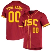 Custom Replica Men's USC Trojans Cardinal Vapor Untouchable Full-Button Baseball Jersey