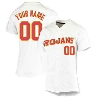 Custom Replica White Women's USC Trojans Vapor Untouchable Full-Button Baseball Jersey