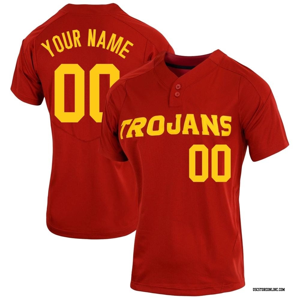 Custom Replica Women's USC Trojans Cardinal Vapor Two-Button Baseball Jersey