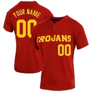 Custom Replica Women's USC Trojans Cardinal Vapor Two-Button Baseball Jersey