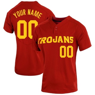 Custom Replica Women's USC Trojans Cardinal Vapor Two-Button Baseball Jersey