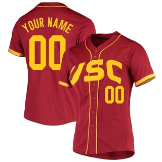 Custom Replica Women's USC Trojans Cardinal Vapor Untouchable Full-Button Baseball Jersey
