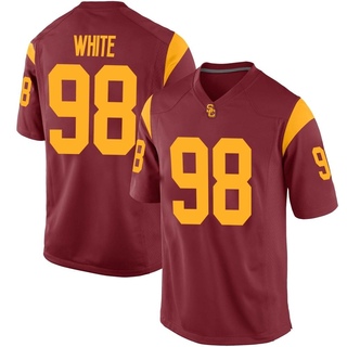Garth White Replica White Men's USC Trojans Cardinal Football Jersey