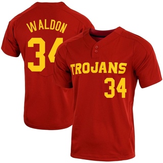 JT Waldon Replica Men's USC Trojans Cardinal Vapor Two-Button Baseball Jersey