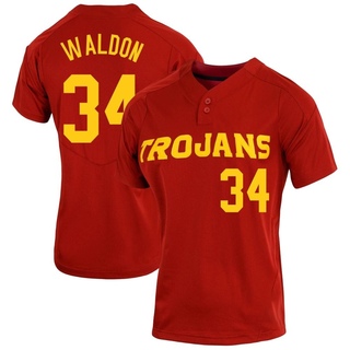 JT Waldon Replica Women's USC Trojans Cardinal Vapor Two-Button Baseball Jersey