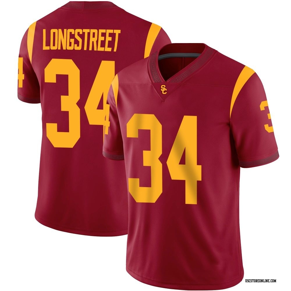 Kevin Longstreet Game Men's USC Trojans Cardinal Football Jersey