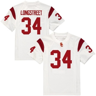 Kevin Longstreet Replica White Men's USC Trojans Football Jersey