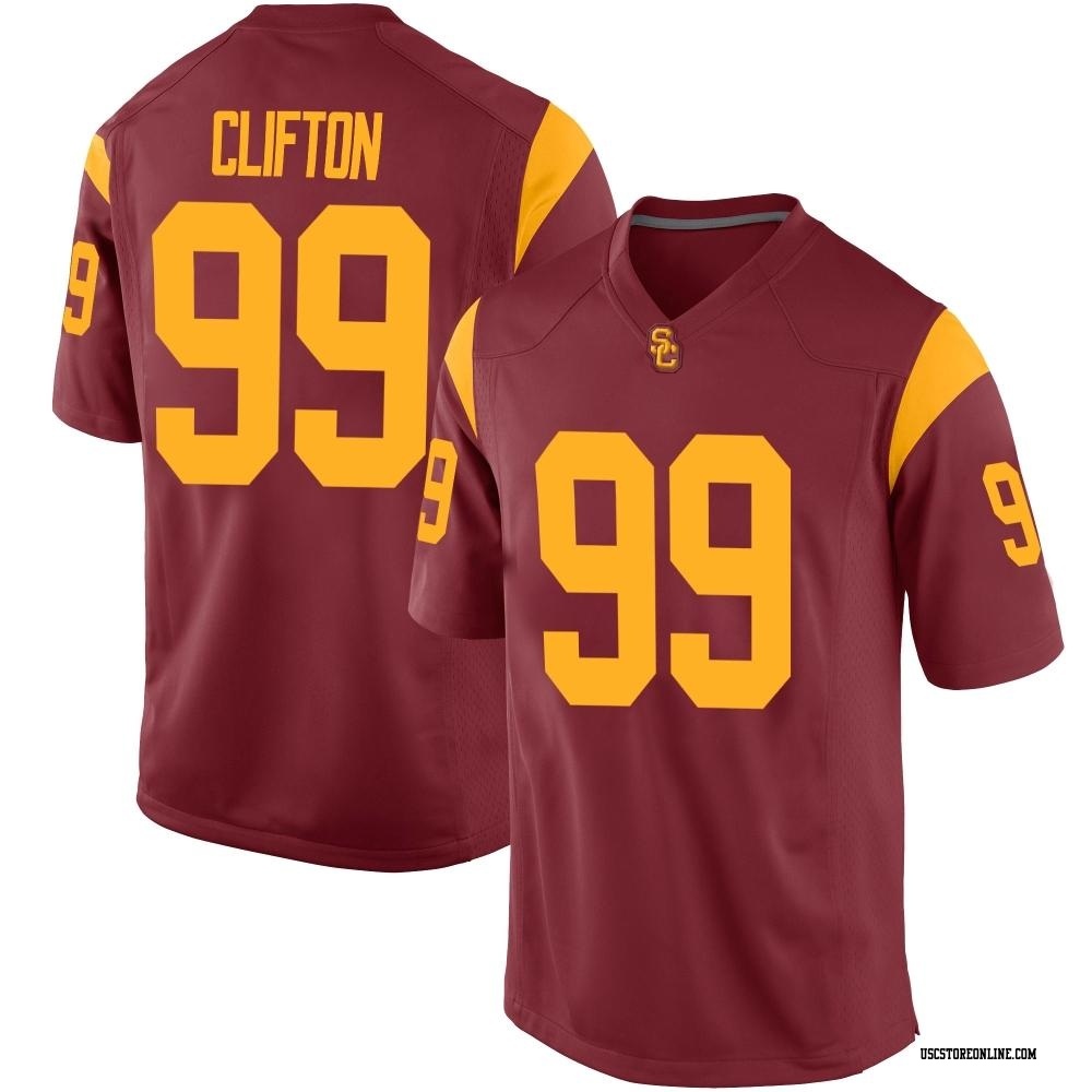 Nate Clifton Replica Men's USC Trojans Cardinal Football Jersey