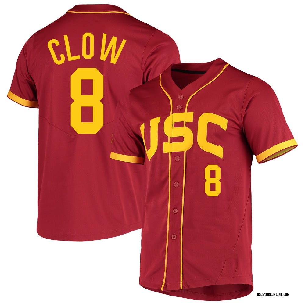 Nate Clow Replica Men's USC Trojans Cardinal Vapor Untouchable Full-Button Baseball Jersey