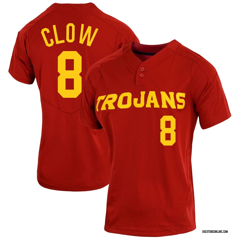 Nate Clow Replica Women's USC Trojans Cardinal Vapor Two-Button Baseball Jersey