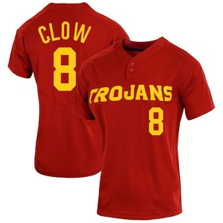 Nate Clow Replica Women's USC Trojans Cardinal Vapor Two-Button Baseball Jersey