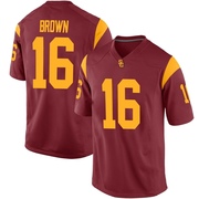 Prophet Brown Replica Brown Youth USC Trojans Cardinal Football Jersey