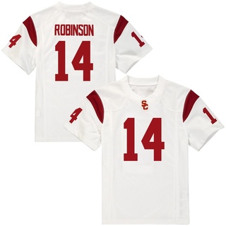 Ta'Mere Robinson Replica White Youth USC Trojans Football Jersey
