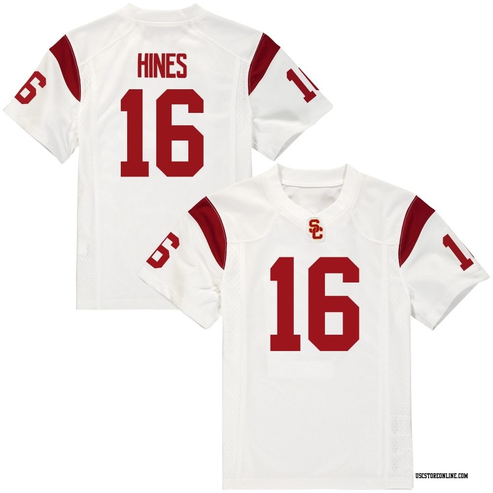 Tanook Hines Replica White Youth USC Trojans Football Jersey
